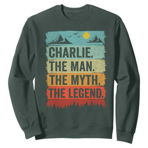 Charlie The Man The Myth The Legend Sweatshirt Retro Vintage TS10 Dark Forest Green Print Your Wear