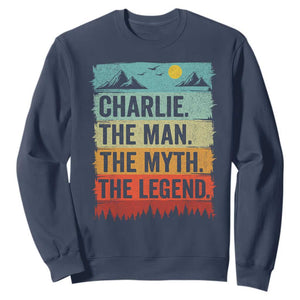 Charlie The Man The Myth The Legend Sweatshirt Retro Vintage TS10 Navy Print Your Wear