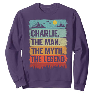 Charlie The Man The Myth The Legend Sweatshirt Retro Vintage TS10 Purple Print Your Wear