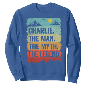 Charlie The Man The Myth The Legend Sweatshirt Retro Vintage TS10 Royal Blue Print Your Wear
