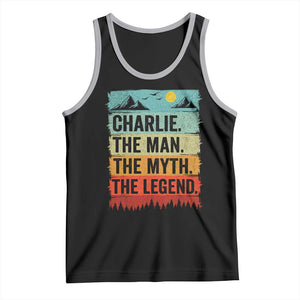 Charlie The Man The Myth The Legend Tank Top Retro Vintage TS10 Black Athletic Heather Print Your Wear