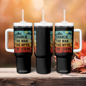 Charlie The Man The Myth The Legend Tumbler With Handle Retro Vintage TS10 Print Your Wear