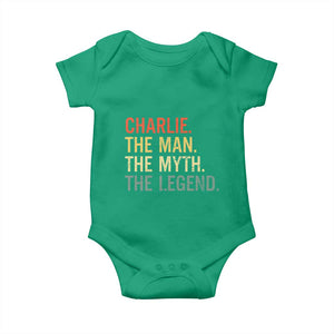 Retro Charlie The Man The Myth The Legend Baby Onesie TS10 Irish Green Print Your Wear