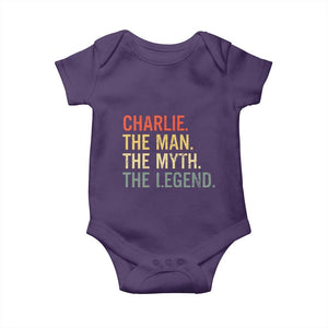 Retro Charlie The Man The Myth The Legend Baby Onesie TS10 Purple Print Your Wear