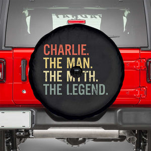 Retro Charlie The Man The Myth The Legend Spare Tire Cover TS10 Black Print Your Wear