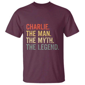 Retro Charlie The Man The Myth The Legend T Shirt TS10 Maroon Print Your Wear