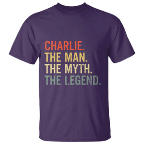 Retro Charlie The Man The Myth The Legend T Shirt TS10 Purple Print Your Wear