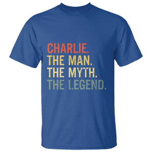 Retro Charlie The Man The Myth The Legend T Shirt TS10 Royal Blue Print Your Wear