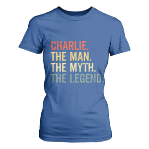 Retro Charlie The Man The Myth The Legend T Shirt For Women TS10 Royal Blue Print Your Wear