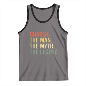 Retro Charlie The Man The Myth The Legend Tank Top TS10 Deep Heather Black Print Your Wear
