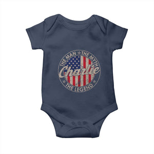 Charlie The Man The Myth The Legend Baby Onesie Retro Vintage American Flag TS10 Navy Print Your Wear