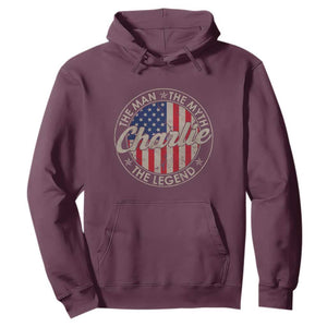 Charlie The Man The Myth The Legend Hoodie Retro Vintage American Flag TS10 Maroon Print Your Wear