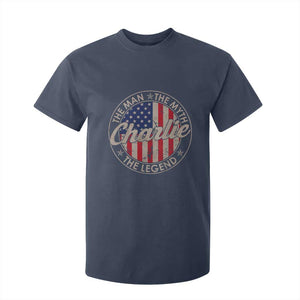 Charlie The Man The Myth The Legend T Shirt For Kid Retro Vintage American Flag TS10 Navy Print Your Wear