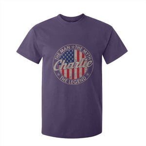 Charlie The Man The Myth The Legend T Shirt For Kid Retro Vintage American Flag TS10 Purple Print Your Wear