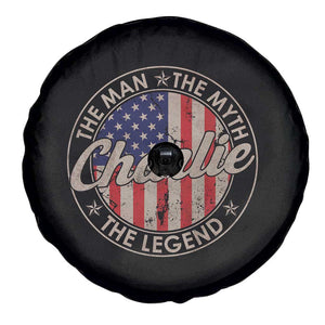 Charlie The Man The Myth The Legend Spare Tire Cover Retro Vintage American Flag TS10 Print Your Wear