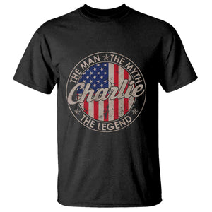Charlie The Man The Myth The Legend T Shirt Retro Vintage American Flag TS10 Black Print Your Wear