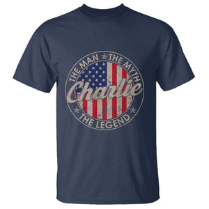 Charlie The Man The Myth The Legend T Shirt Retro Vintage American Flag TS10 Navy Print Your Wear