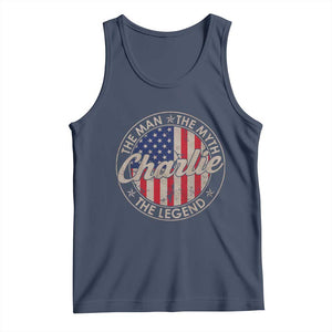 Charlie The Man The Myth The Legend Tank Top Retro Vintage American Flag TS10 Navy Print Your Wear