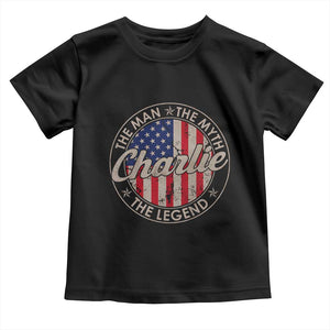 Charlie The Man The Myth The Legend Toddler T Shirt Retro Vintage American Flag TS10 Black Print Your Wear