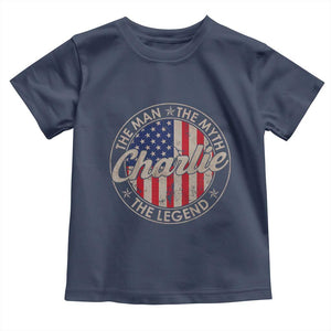 Charlie The Man The Myth The Legend Toddler T Shirt Retro Vintage American Flag TS10 Navy Print Your Wear