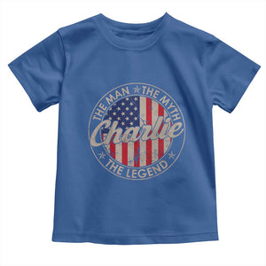Charlie The Man The Myth The Legend Toddler T Shirt Retro Vintage American Flag TS10 Royal Blue Print Your Wear