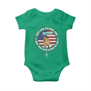 Charlie Kirk Memorial Baby Onesie Retro American Flag TS10 Irish Green Print Your Wear