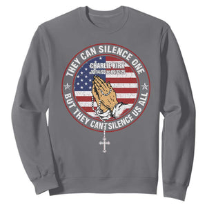 Charlie Kirk Memorial Sweatshirt Retro American Flag TS10 Charcoal Print Your Wear