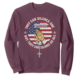 Charlie Kirk Memorial Sweatshirt Retro American Flag TS10 Maroon Print Your Wear