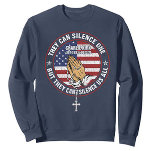 Charlie Kirk Memorial Sweatshirt Retro American Flag TS10 Navy Print Your Wear