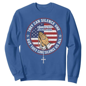 Charlie Kirk Memorial Sweatshirt Retro American Flag TS10 Royal Blue Print Your Wear