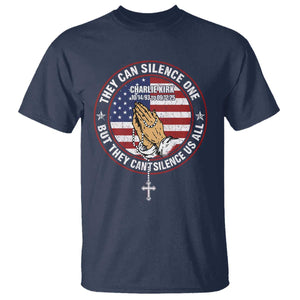 Charlie Kirk Memorial T Shirt Retro American Flag TS10 Navy Print Your Wear