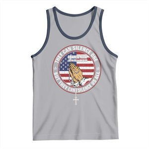Charlie Kirk Memorial Tank Top Retro American Flag TS10 Athletic Heather Navy Print Your Wear