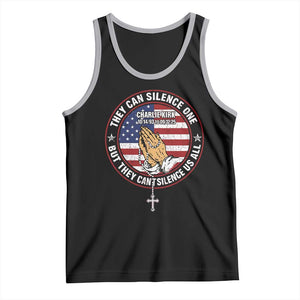Charlie Kirk Memorial Tank Top Retro American Flag TS10 Black Athletic Heather Print Your Wear