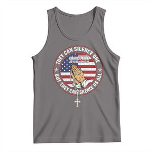 Charlie Kirk Memorial Tank Top Retro American Flag TS10 Deep Heather Print Your Wear