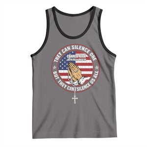 Charlie Kirk Memorial Tank Top Retro American Flag TS10 Deep Heather Black Print Your Wear
