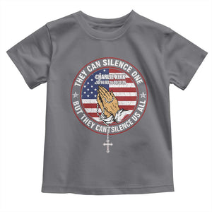 Charlie Kirk Memorial Toddler T Shirt Retro American Flag TS10 Charcoal Print Your Wear