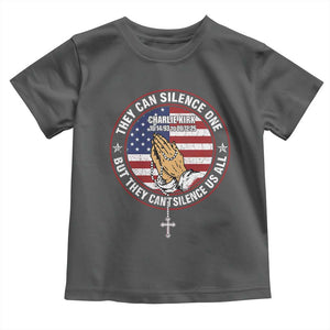 Charlie Kirk Memorial Toddler T Shirt Retro American Flag TS10 Dark Heather Print Your Wear