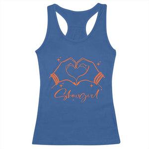 Heart Hands Showgirl Racerback Tank Top Girl Vintage 70's 80's Trendy Apparel TS10 Royal Blue Print Your Wear