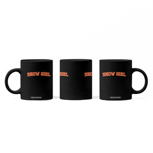 Showgirl Coffee Mug Retro Vintage Varsity Sports Orange Text TS10 Print Your Wear