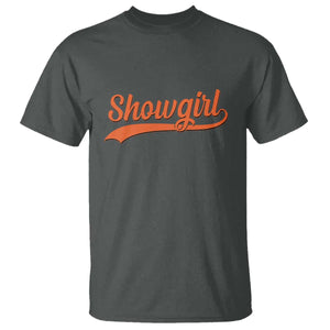 Showgirl T Shirt Varsity Script Vintage Sports Jersey Style TS10 Dark Heather Print Your Wear