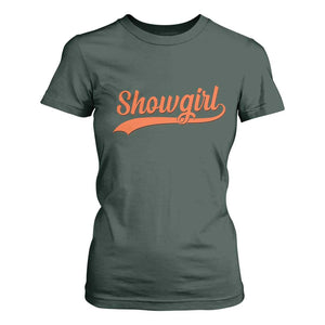 Showgirl T Shirt For Women Varsity Script Vintage Sports Jersey Style TS10 Dark Forest Green Print Your Wear