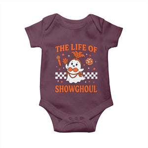 Funny Halloween Costume Showgirl Baby Onesie The Life of A Showghoul Cute Ghost TS10 Maroon Print Your Wear