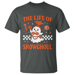 Funny Halloween Costume Showgirl T Shirt The Life of A Showghoul Cute Ghost TS10 Dark Heather Print Your Wear