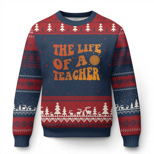 The Life Of A Teacher Ugly Christmas Sweater In My Teacher Era Concert TS10 Navy Red Print Your Wear