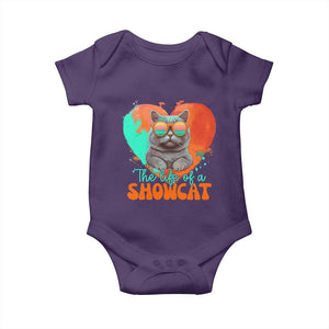 The Life Of A Showcat Baby Onesie Funny Cat Showgirl Era Heart Shape TS10 Purple Print Your Wear
