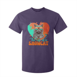 The Life Of A Showcat T Shirt For Kid Funny Cat Showgirl Era Heart Shape TS10 Purple Print Your Wear