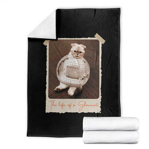 The Life Of A Showcat Throw Blanket Funny Vintage Photo Cat Era TS10 Black Print Your Wear