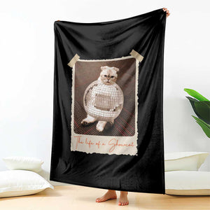 The Life Of A Showcat Throw Blanket Funny Vintage Photo Cat Era TS10 Print Your Wear