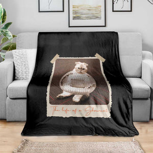 The Life Of A Showcat Throw Blanket Funny Vintage Photo Cat Era TS10 Print Your Wear