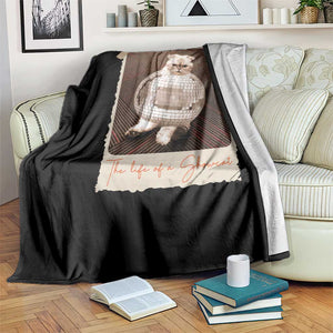 The Life Of A Showcat Throw Blanket Funny Vintage Photo Cat Era TS10 Print Your Wear
